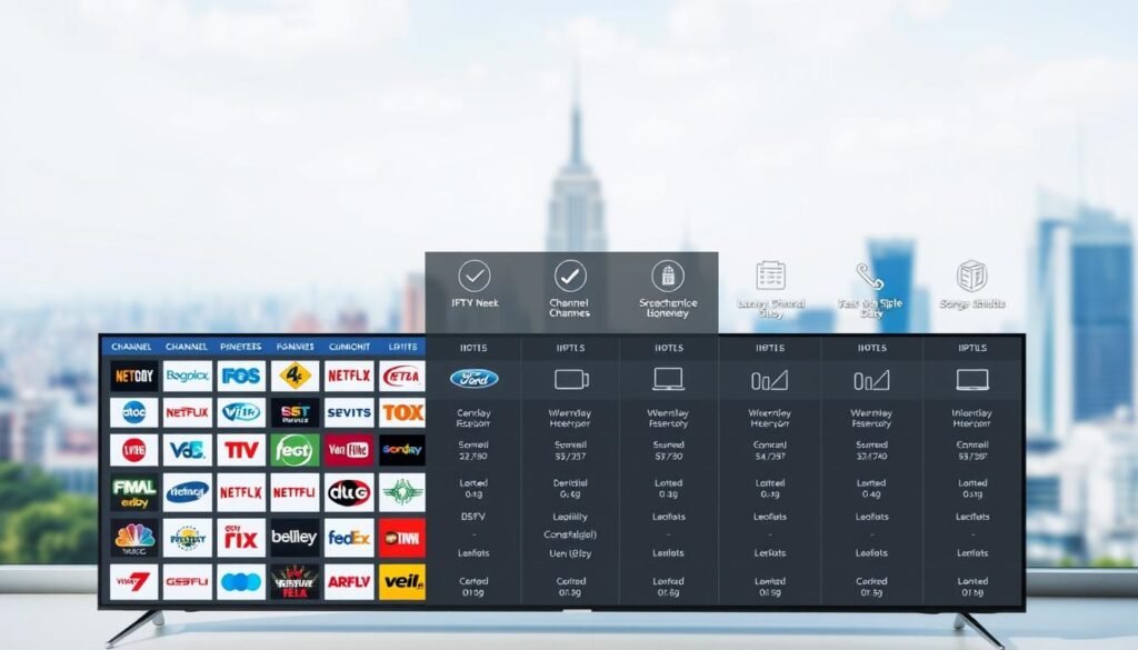 IPTV channel lineup comparison